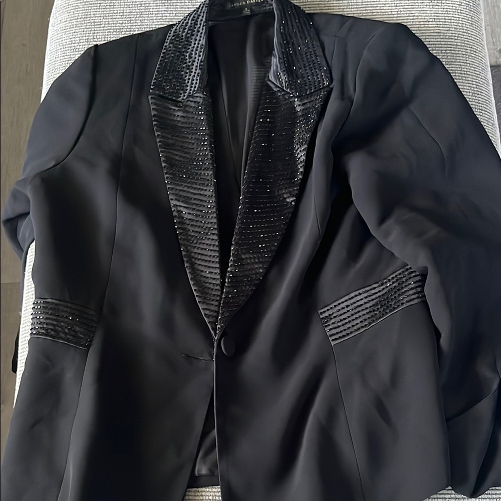 Sandra Darren Black Blazer with Sequin Accents